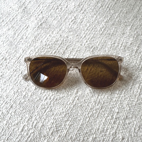 Warby Parker Laurel Sunglasses Smokey Gray Clear Frame‎ Brown Lenses Case - Picture 6 of 7